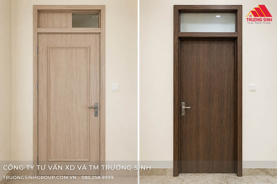 Cửa phòng ngủ Composite có ô kính 